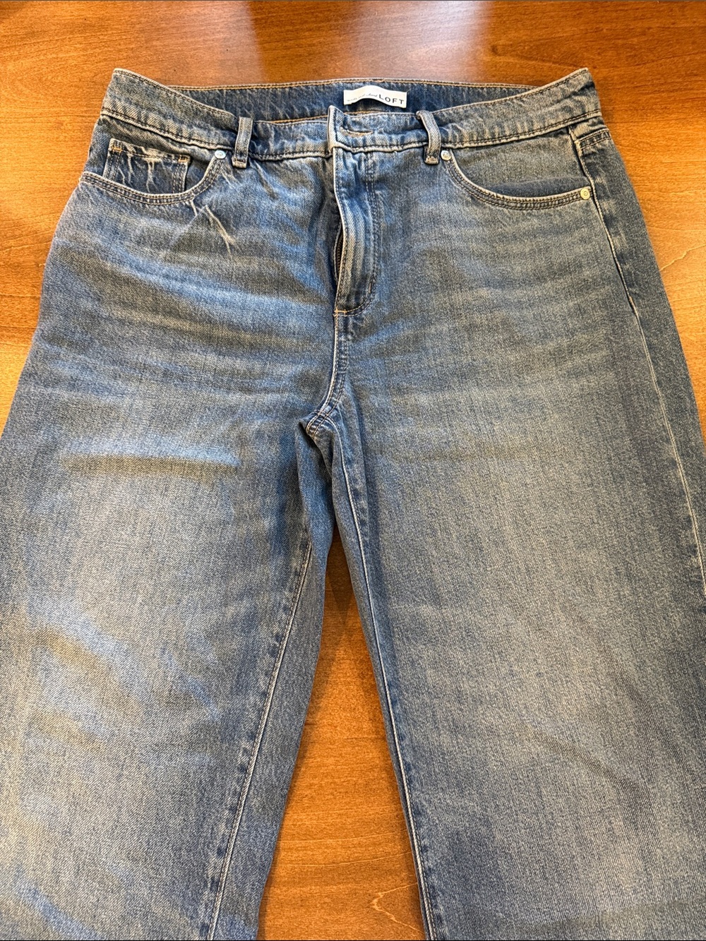 LOFT relaxed straight jeans in medium blue